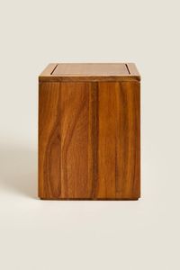 SQUARE WOODEN WASTEPAPER BASKET - Light beige | ZARA United States