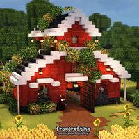 🌹this red barn is home to all my animals in my twitch hardcore world~! hope this one inspires you to build your own cool barn~!🌿🥰 #cottagecoreminecraft #cottagecore #cottage #minecraftcottage #minecraftaesthetic #aesthetic #aestheticminecraft #fairycore #frogcrafting