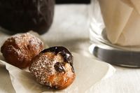 Nutella Zeppole with Dark Chocolate Sauce —