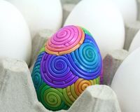 Rainbow Easter Egg- made with Premo Accents by Polyform Products