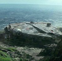 Millennium Falcon on Ahch-To #starwars #theforceawakens #thelastjedi