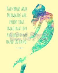 Rainbows and Mermaids Inspirational Quote Bold by BrandiFitzgerald, $20.00