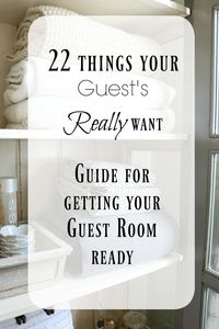 22 Guest Bedroom Ideas to get your room ready for hosting for the holidays or anytime! I love to have fresh towels, snacks, and even a wifi sign so your guests enjoy their visit. #guestroom #holidayentertaining