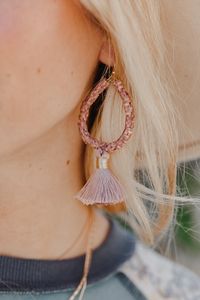 Beaded Open-Teardrop Tassel Earrings - 2 Colors – Adorabelles