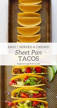 Sheet Pan Tacos - baked in the oven. Great for a crowd.