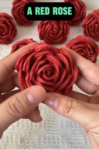 "Transform crepe paper into a stunning red rose with this simple DIY! 🌹✂️ Perfect for expressing love or adding a touch of elegance to your space. Please check my bio link, friend. Newly updated with all you need for crafting your own beautiful crepe paper rose! 😋😎"