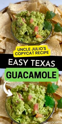 This homemade Texas guacamole recipe is not only healthy, but it's also a copycat of Uncle Julio's famous tableside guacamole. And the best part? You can make it in just a few minutes!