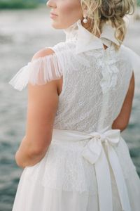 Looking for the most beautiful wedding dresses? Check out this pin with bow, lace, and frill details! If you're looking for more bridgerton wedding aesthetic photos, see the link!