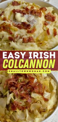 Nothing beats the traditional Irish Colcannon! Made with creamy mashed potatoes, fried cabbage, onions, and bacon, this Irish food is delicious. Plus, this St. Patrick's Day dinner recipe is easy enough for the novice cook!