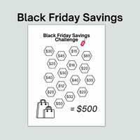 "It's one of the most wonderful times the year.  After getting full off the Thanksgiving turkey that's when several put their \"spending shoes\" on! For many, Black Friday is one of the BIGGEST shopping days of the year. It's nothing like being bombarded with Black Friday sales, commercials and ads, right?  Start now to save for your annual Black Friday shopping spree! Once you've completed this challenge you will have saved $500  This printable is perfect for beginners AND seasoned savers! It a