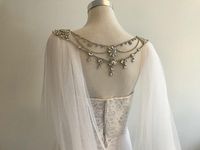 Bridal Cape Veil w/ Rhinestone Back Jewelry__120Width x | Etsy