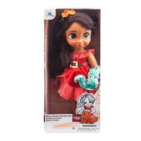 Disney Animators' Collection Series 4 Elena Of Avalor (Retired) Elena Wears Red Satin Dress With Glittered And Patterned Ruffle Details Features Molded Floral Headband, Belt And Molded Shoes Accessories Includes Plush Friend, Zuzo, With Printed Features Comes In Display Box Featuring Characters Sketches By Animator Ages 3+ Plastic / Polyester 16'' H