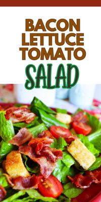 This classic BLT salad takes the flavors of bacon, lettuce and tomatoe to a new level in this simple salad recipe. Delicious with the homemade chive salad dressing and perfect for picnics and bbqs.