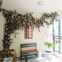 🌹✨ Add a touch of enchantment to any space with our Simulated Roses Flower Wall! Perfect for parties, holidays, weddings, and more, these decorative flower vines are sure to impress with their stunning beauty and versatility.  Key Features:  Exquisite Design: Each flower wall measures 1.6 meters and includes a total of 30 buds, ranging in size from small buds (3cm) to medium flowers (5cm) and large flowers (8cm). The intricate details and lifelike appearance of the roses make them a captivating