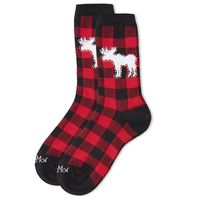 Nothing says cozy like buffalo plaid. Each of these adorable socks feature a moose design on top of a cozy-looking buffalo plaid background. These socks are perfect to wear along with your favorite sweatpants and sweatshirt on a cold winter's day. However, it doesn't have to be winter for you to enjoy these socks!