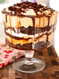 Trifle, Salted Caramel, Chocolate, Brownie, Gemma Stafford, Bigger Bolder Baking, Recipe