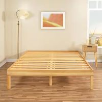 MAYKOOSH 14 in. Natural Queen Solid Wood Platform Bed with Wooden Slats 64488HD - The Home Depot