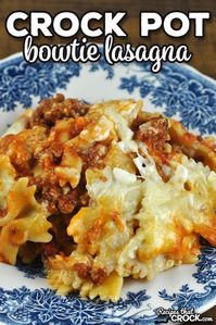 Making lasagna doesn't have to be hard with this Crock Pot Bowtie Lasagna recipe. It is a real crowd pleaser for its taste too! via @recipescrock