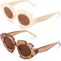 Amazon.com: COASION Trendy Cat Eye Flowers Sunglasses for Women Men Retro Fashion Nude Chunky Shades UV400 Protection Sun Glasses (Black/Black) : Clothing, Shoes & Jewelry