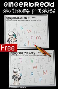 Letter Tracing Gingerbread Printables for Pre-K and Kindergarten