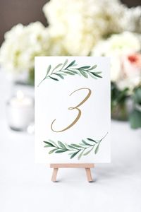 Table Numbers Wedding Table Number Printed Table Number Script Table Number Modern Table Number  - Edit in Word or Pages by JessicaMichaelPrints