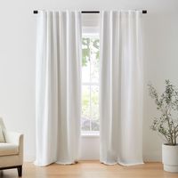 Crafted from premium flax and washed for a luxe, lived-in look, our European Flax Linen Curtain is a dreamy choice for windows. Linen is an opaque fabric that mutes light and provides privacy. Each panel is constructed in a Fair Trade Certified(TM) facility, directly benefitting workers who make them. KEY DETAILS 100% European flax. Various lengths, all sizes 48"w. 2-in-1 construction with dual hanging options: rod pocket (bunched) or back tabs (pleated). Please note, imagery reflects opacity of