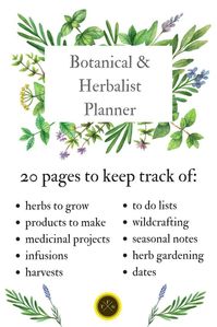 Botanical planner for Herbalists