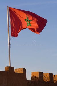 Morocco Flag on the City Wall. Sunset photo of a Morocco flag on the old city wa , #Aff, #City, #Wall, #Morocco, #Flag, #Sunset #ad