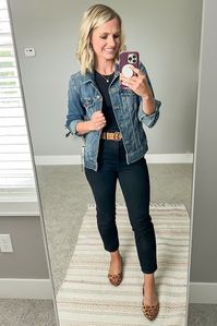 Black and denim jacket