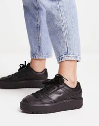 New Balance CT302 platform trainers in triple black | ASOS