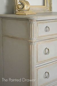 Before and After Thrift Store Chest in Grey and Gold