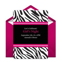 One of our favorite free teen birthday party invitations, “Zebra Pattern.” Easily personalize and send via email for a fun teen birthday party idea.