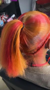 pink and orange hair/ pink and blonde hair/ black girl pink hair/ natural pink hair