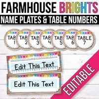 FREE EDITABLE Table Signs and Editable Name... by Classroom Decor Shop | Teachers Pay Teachers