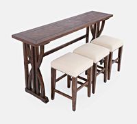 PRICES MAY VARY. Set of 3 Barstools and 1 Table Table Dimensions: 74''W x 18''D x 36''H Barstool Dimensions: 16''W x 16''D x 24.5''H