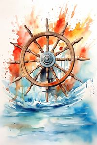 Set sail on a journey through history with this vintage-inspired nautical art illustration featuring a classic ship wheel. Feel the nostalgia and adventure of maritime exploration in this captivating artwork. ⚓🛳️