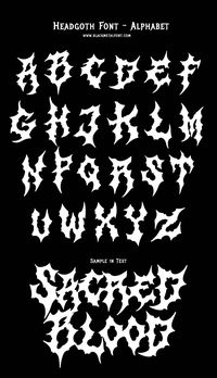 Headgoth Font | Alphabet | Blackmetalfont.com