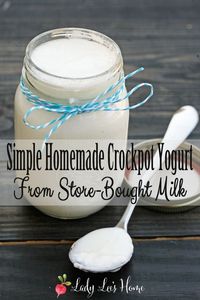 Making yogurt in the crock-pot is easy and super affordable. Only two ingredients and a couple of steps. Here is how to make homemade crock-pot yogurt. #LadyLee'sHome