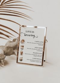 "This Beautiful Editable Coffee Menu Template is perfect for almost any occasion. Included but not limited to Weddings, Bridal Shower, Bachelorette Parties, Holiday Parties, and Birthday Parties. Choose from 60+ coffee illustrations and customize the design to make it your own. Available for INSTANT EDIT AND DOWNLOAD USING CORJL. **50% OFF ANY THREE ITEMS USE CODE: PLP50** TRY BEFORE YOU BUY FREE DEMO LINK Copy and paste this link into your browser: https://www.corjl.com/d/BEO03 PLEASE NOTE that