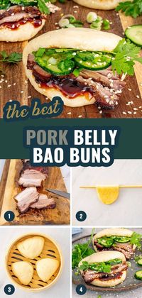 Try these delicious Pork Belly Bao Buns! Tender pork belly, fluffy buns, and fresh garnishes make for an unforgettable meal. #BaoBuns #PorkBelly