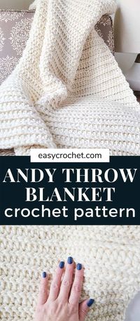 Free Crochet Throw Blanket that is easy to crochet and uses only two beginner-friendly stitches. via @easycrochetcom