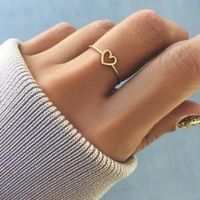 Gorgeous Elegant Simple Delicate Gold Heart Ring 18k Gold Over Silver