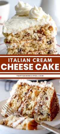 This Italian Cream Cheese Cake is three layers of pure indulgence. Toasted coconut and pecan pieces upgrade the simply delicious cream cheese frosting. Searching for the perfect Italian cake recipe? Look no further. You’ve found it!