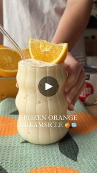 25K views · 14K reactions | FROZEN ORANGE CREAMSICLE 🍊🍦made with just 4 ingredients: freshly squeezed orange juice, Essential Everyday sweetened condensed milk, ice and vanilla extract! 

This is the easiest recipe – just add everything to a blender, blend and enjoy! 

Bookmark the RECIPE below and let us know what you think!

Follow @essential_everyday for more easy, delicious recipes and click the link in our profile to find Essential Everyday products in a store near you!

FROZEN ORANGE CREAMSICLE 
(4-6 servings) 

INGREDIENTS:

1 cup freshly squeezed orange juice
1 can (14oz) Essential Everyday sweetened condensed milk
1 tsp Essential Everyday vanilla extract
4 cups ice

DIRECTIONS:

Add all ingredients to a blender. Blend until smooth and creamy. If needed, add more ice. | Essential