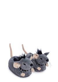 cuz he’s a punk rat for life. These punk rat slippers have a plush faux fur construction, a spiked collar, and a slip on fit.