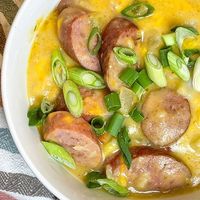 This Crock Pot Kielbasa Potato Soup is everything you want in a fall wintery soup! It's hearty, cheesy, and satisfying!