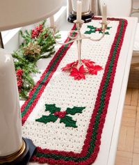 Berry Leaf Table Runner | AllFreeCrochet.com