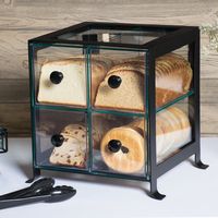 Four Drawer Bread Case - Black Steel, 14" x 13" x 14 1/4"