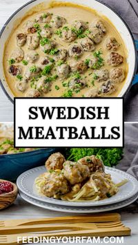 Swedish Meatballs Recipe is a delicious and easy dinner recipe that the whole fam will enjoy. This recipe for Swedish meatballs is a tasty combination of ground beef and ground pork covered with a creamy gravy that is perfect served over pasta or mashed potatoes. Cast iron cooking.