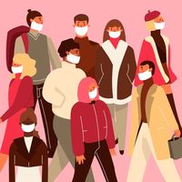 Illustration with people wearing medical mask. Download for free at freepik.com! #Freepik #freevector #people #medical #health #mask #coronavirus